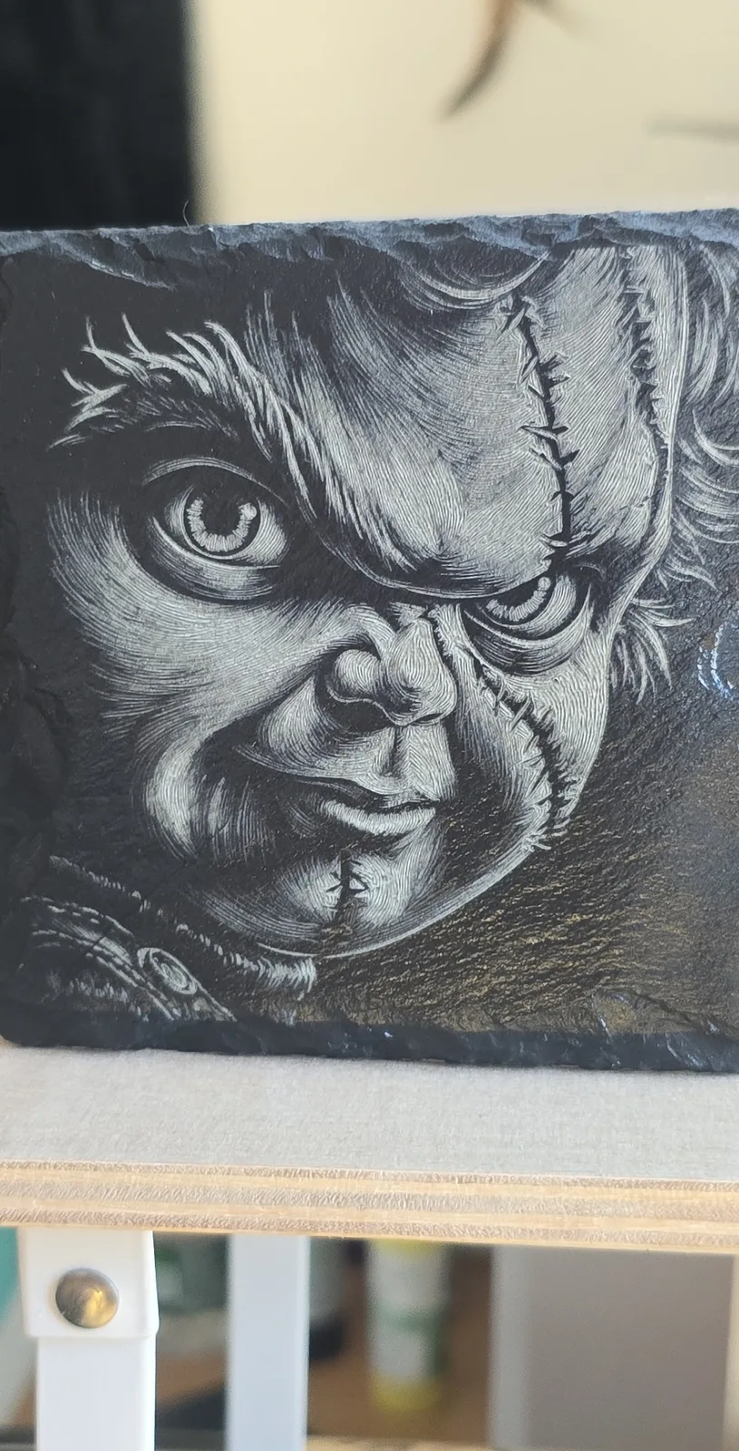 Laser engraved coaster