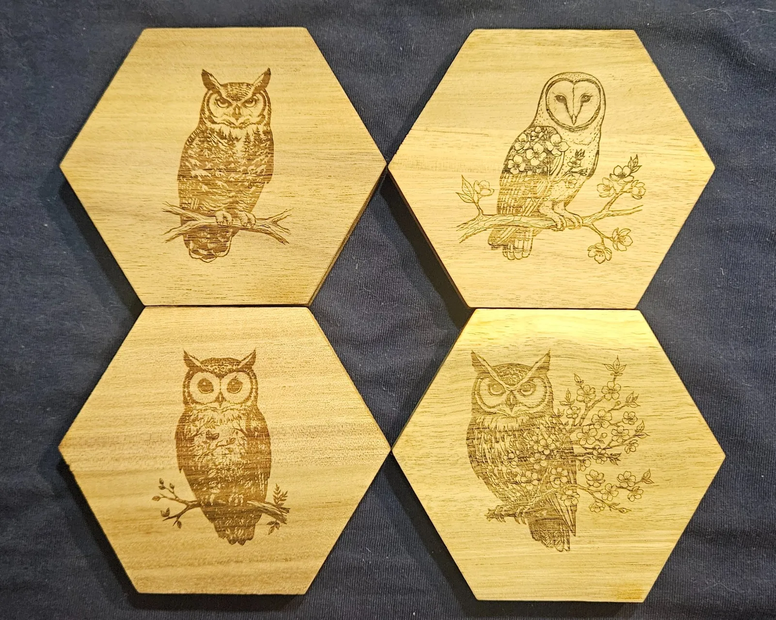 Laser engraved coasters
