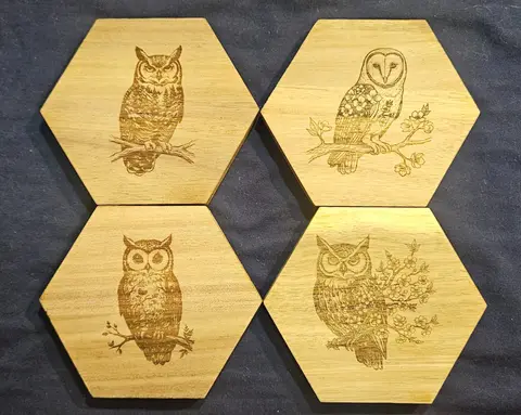 Laser engraved coasters