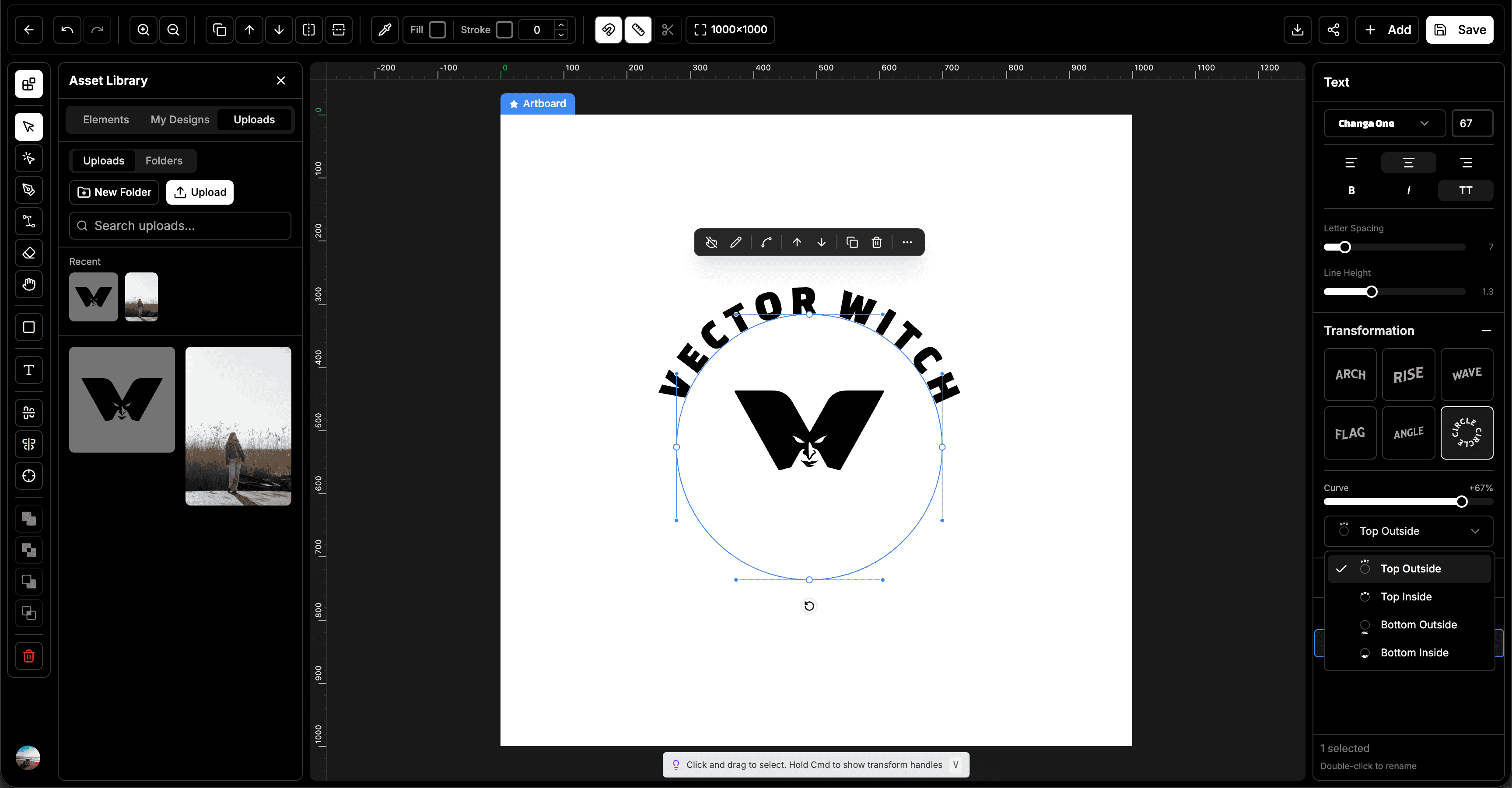 SVG Editor: Texttransformationen