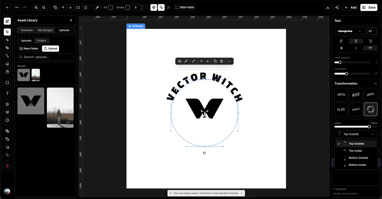SVG Editor: Text Transformations