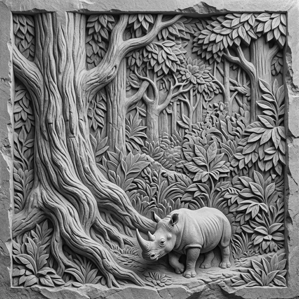 Grafica vettoriale in stile stone-relief