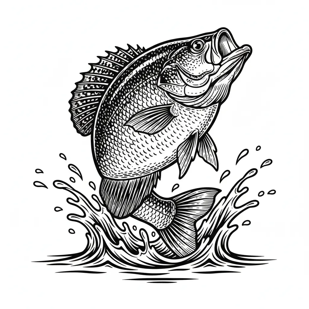 Make a crappie jumping out of water