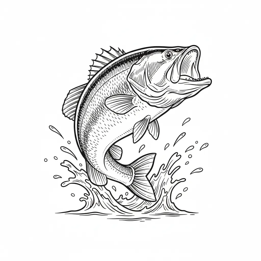 Make a bass jumping out of water