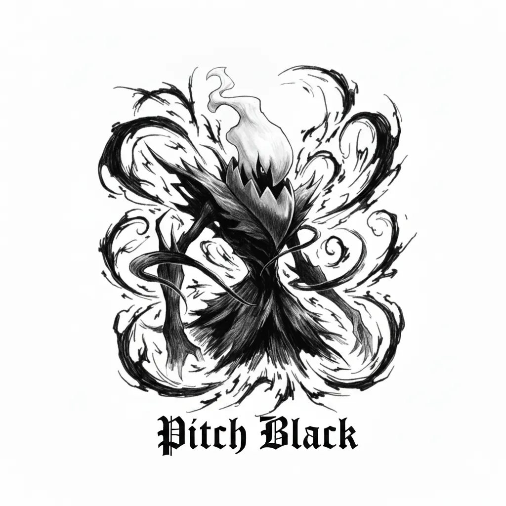 Add "Pitch Black" at the bottom in Gothic lettering