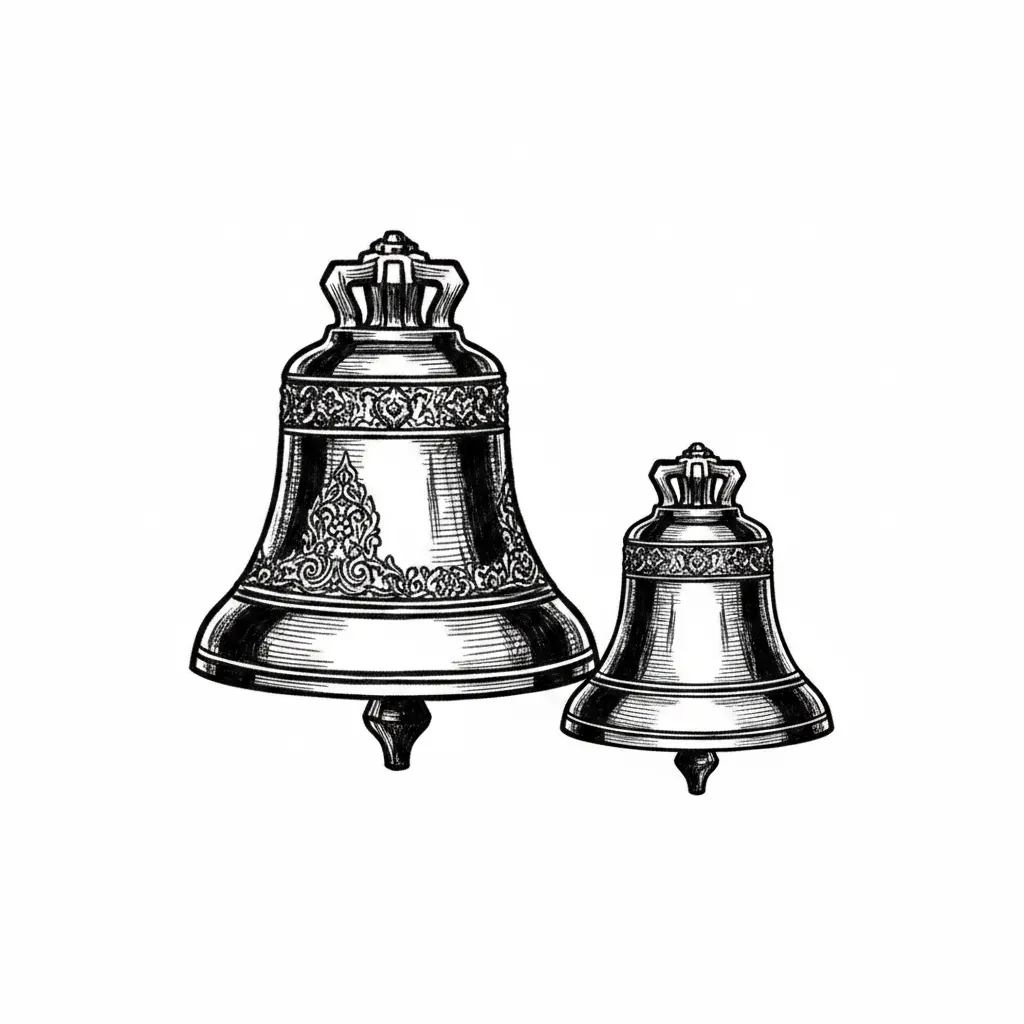 Remove everything except the two bells in the bottom right