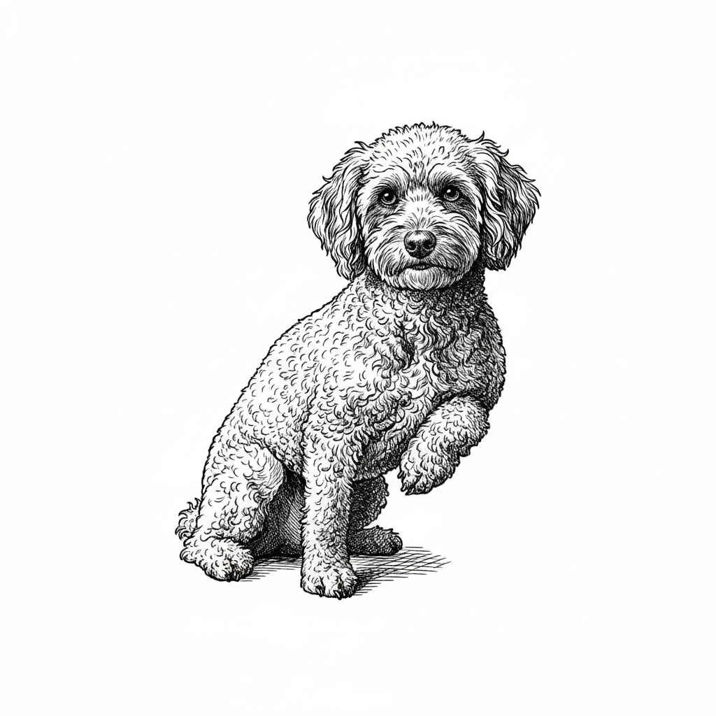 isolate dog and provide a vector outline of key details