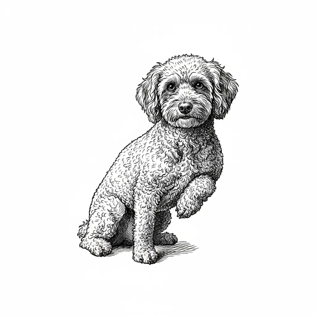isolate dog and provide a vector outline of key details