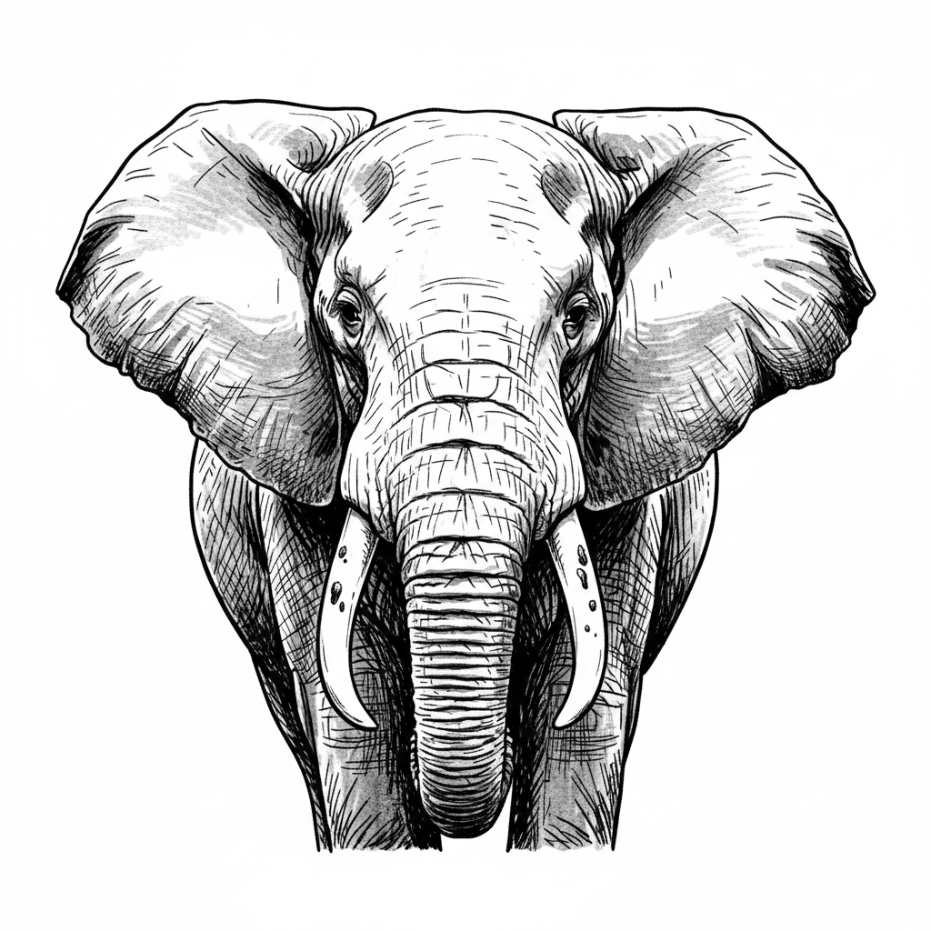 Remove background and focus on elephant