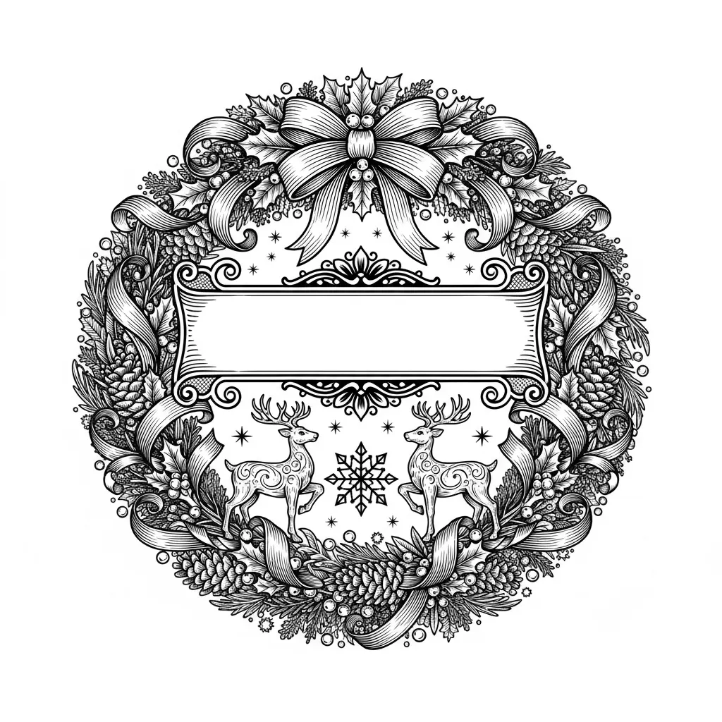 create an ornate cristmas coaster optimized for laser engraving and make it customizable for a name