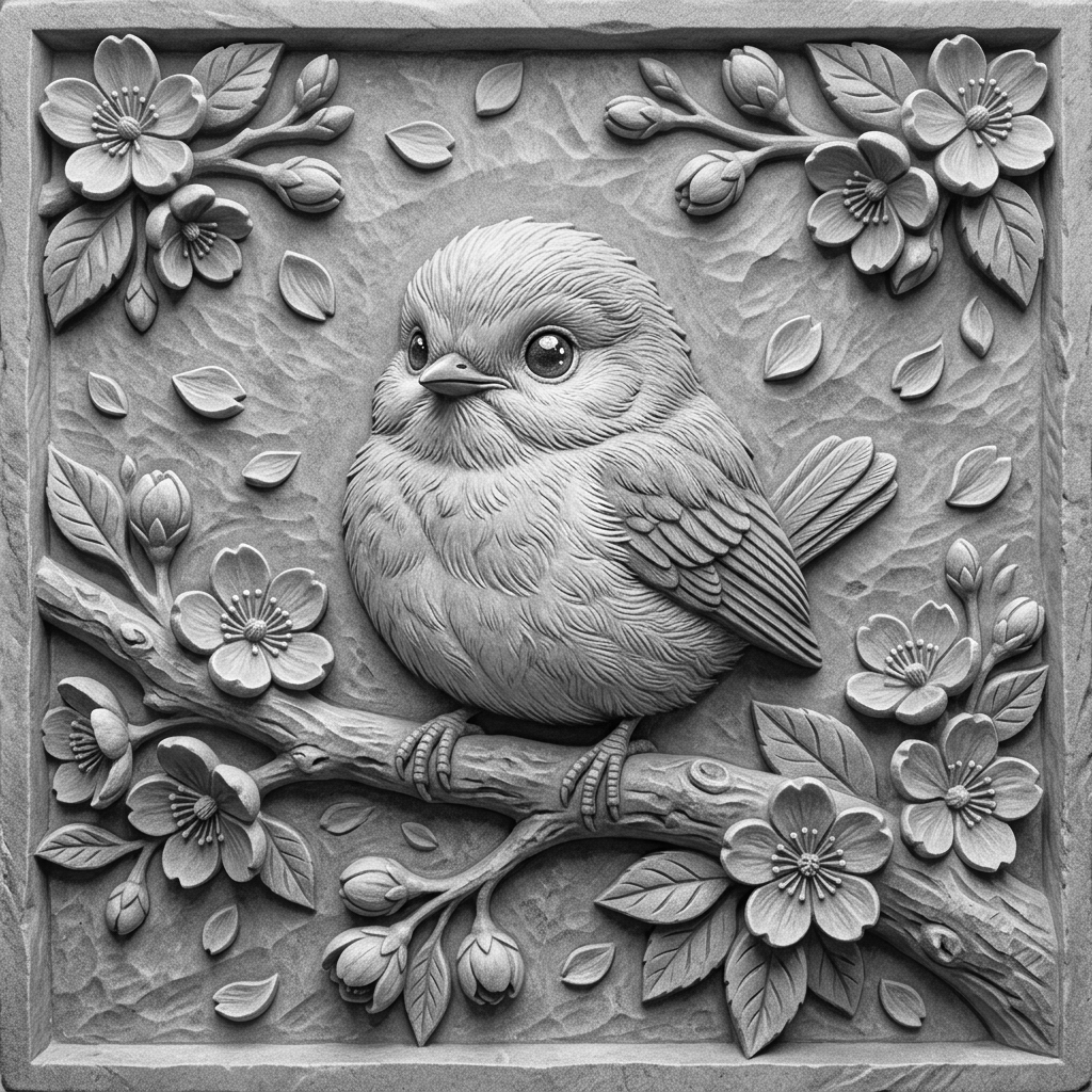 A sweet kawaii baby bird with golden-yellow fluff, pale blue - Free PNG ...