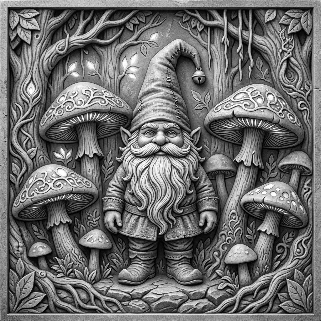 A whimsical fantasy gnome with a long white beard and pointed - Free ...