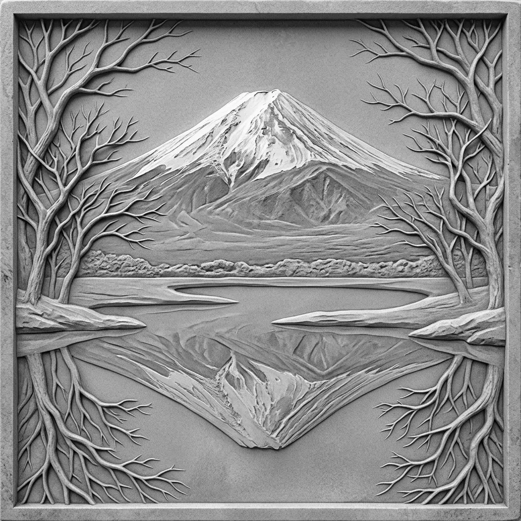 Update White Vector Majestic Mount Fuji reflected in a still lake, captured in - Free PNG ...