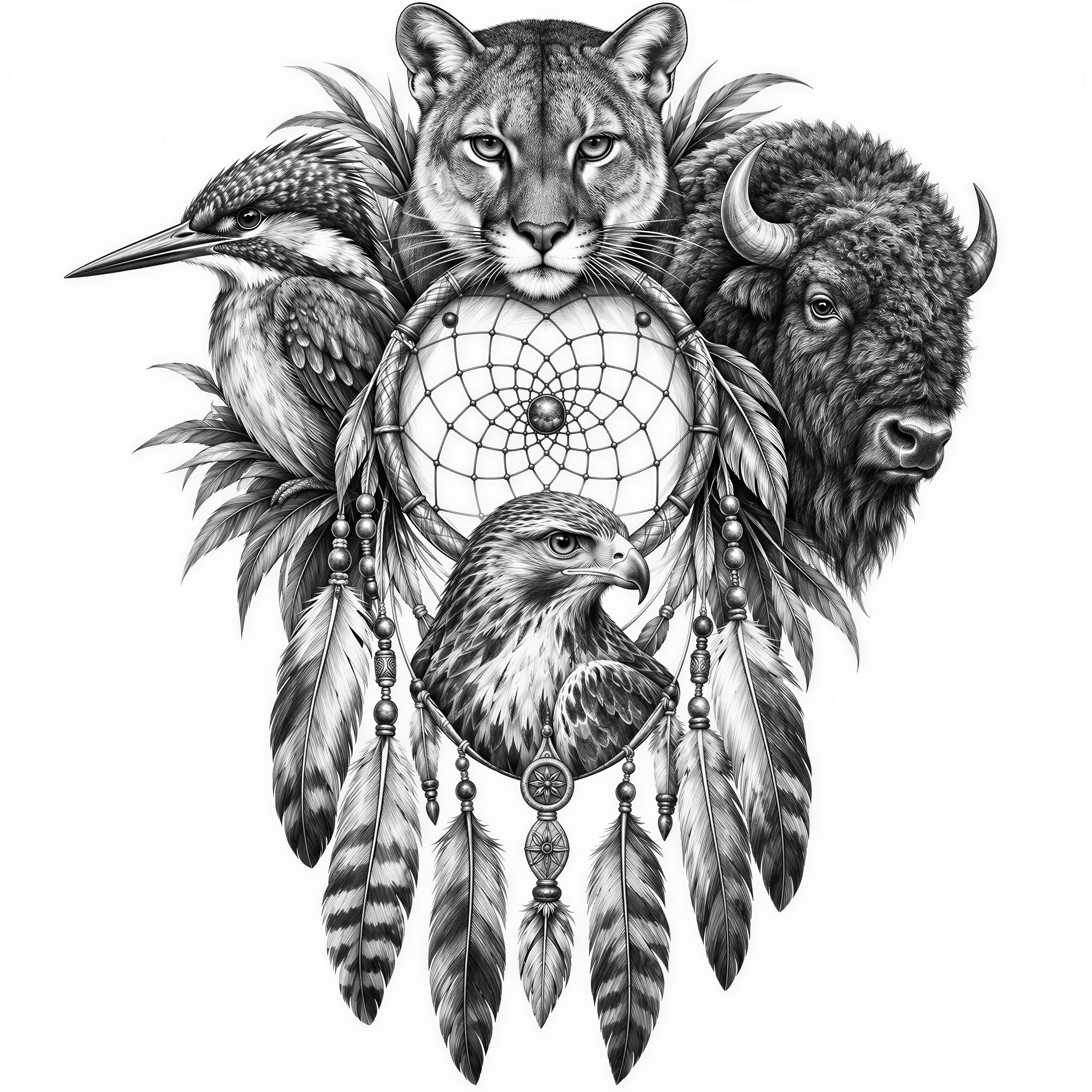 Our spirit animals arranged in dreamcatcher composition: fierce - Free ...
