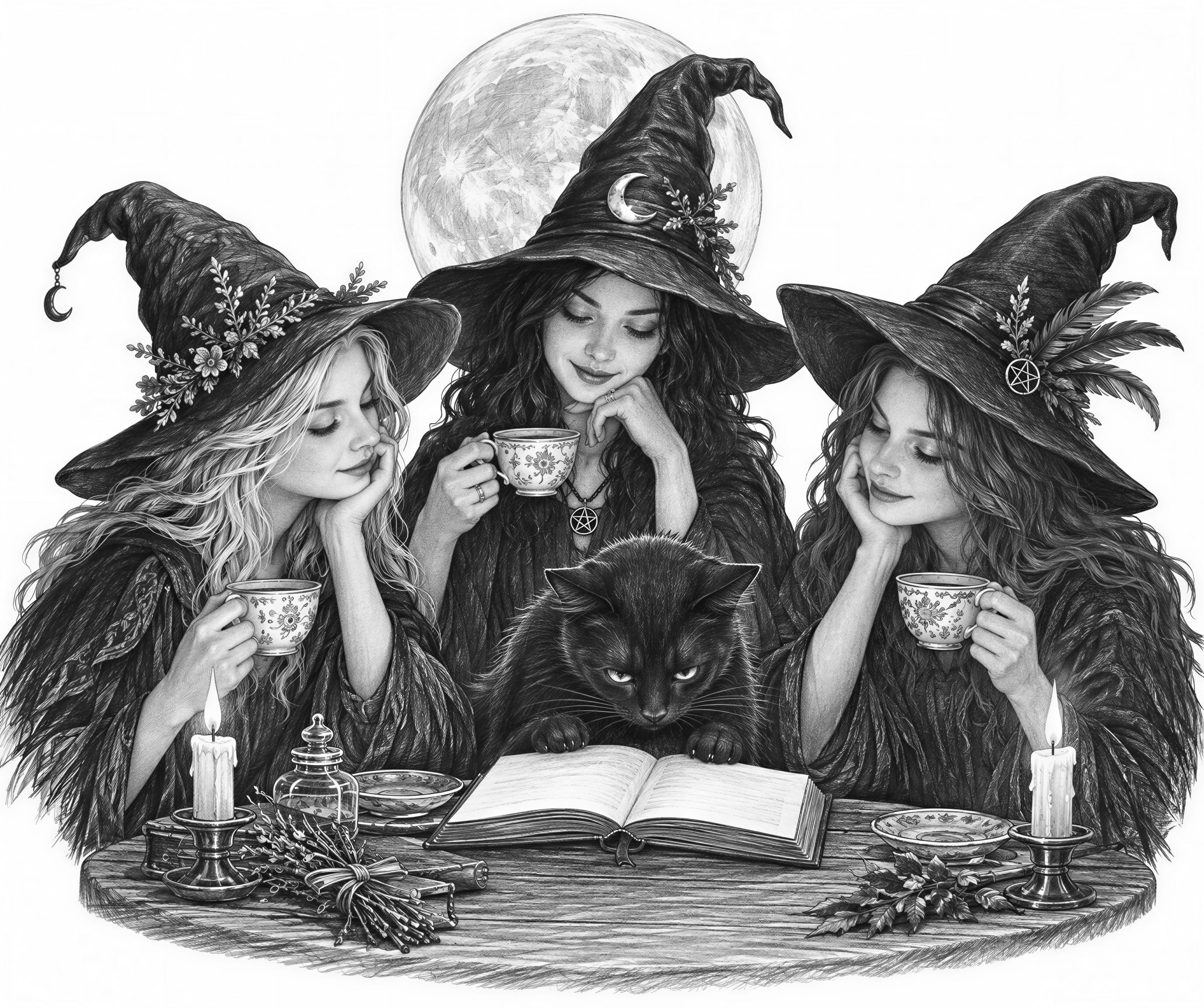 Spruch: “We Discussed You at the Coven” Drei Hexen sitzen mit ...