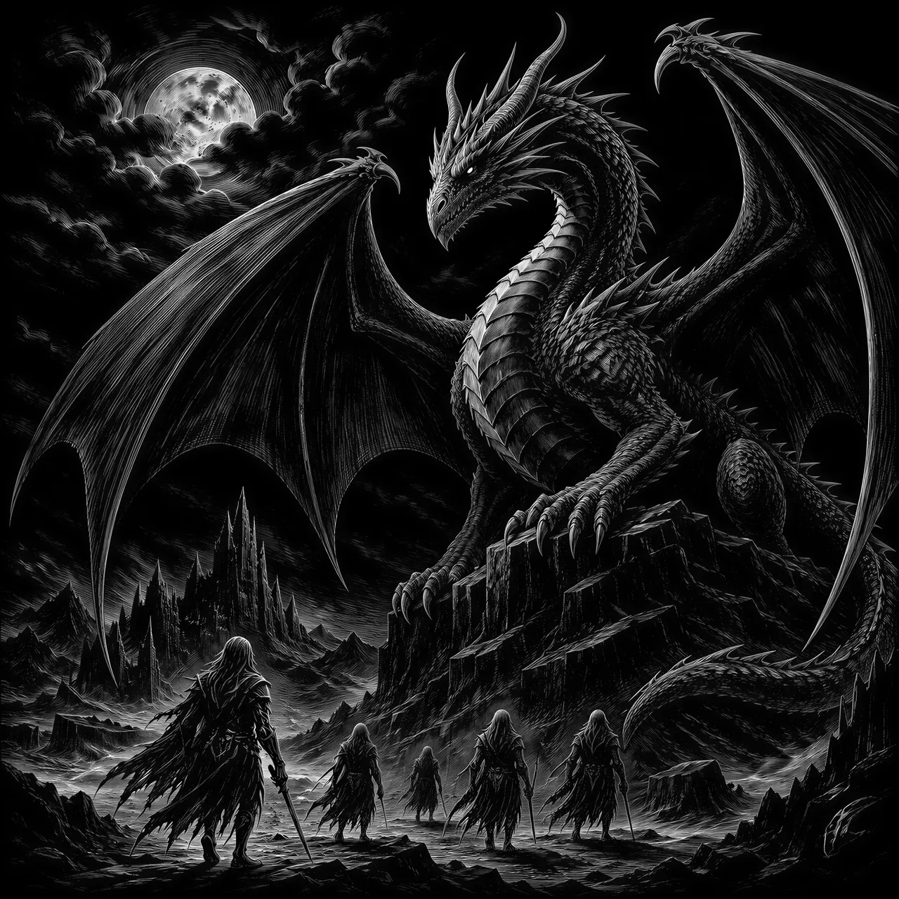 dragon and night walkers