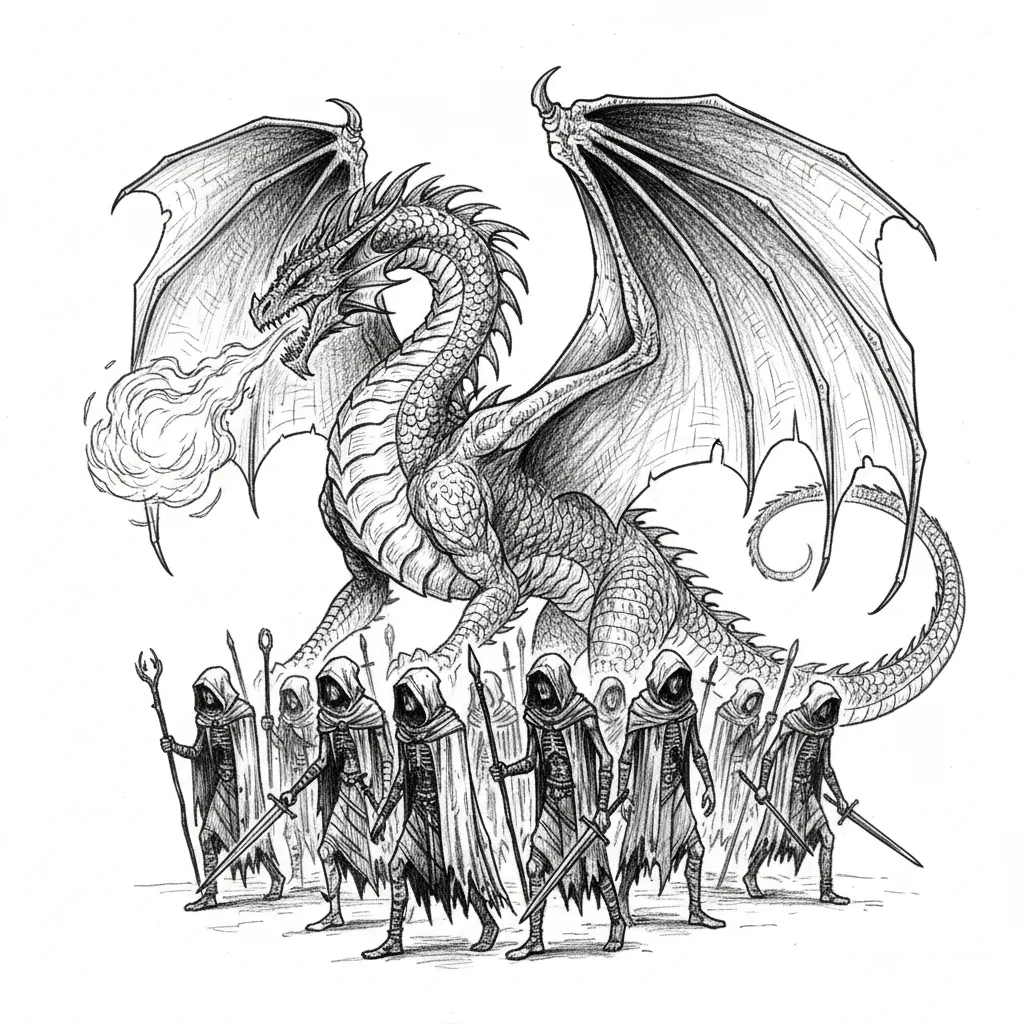 dragon and night walkers