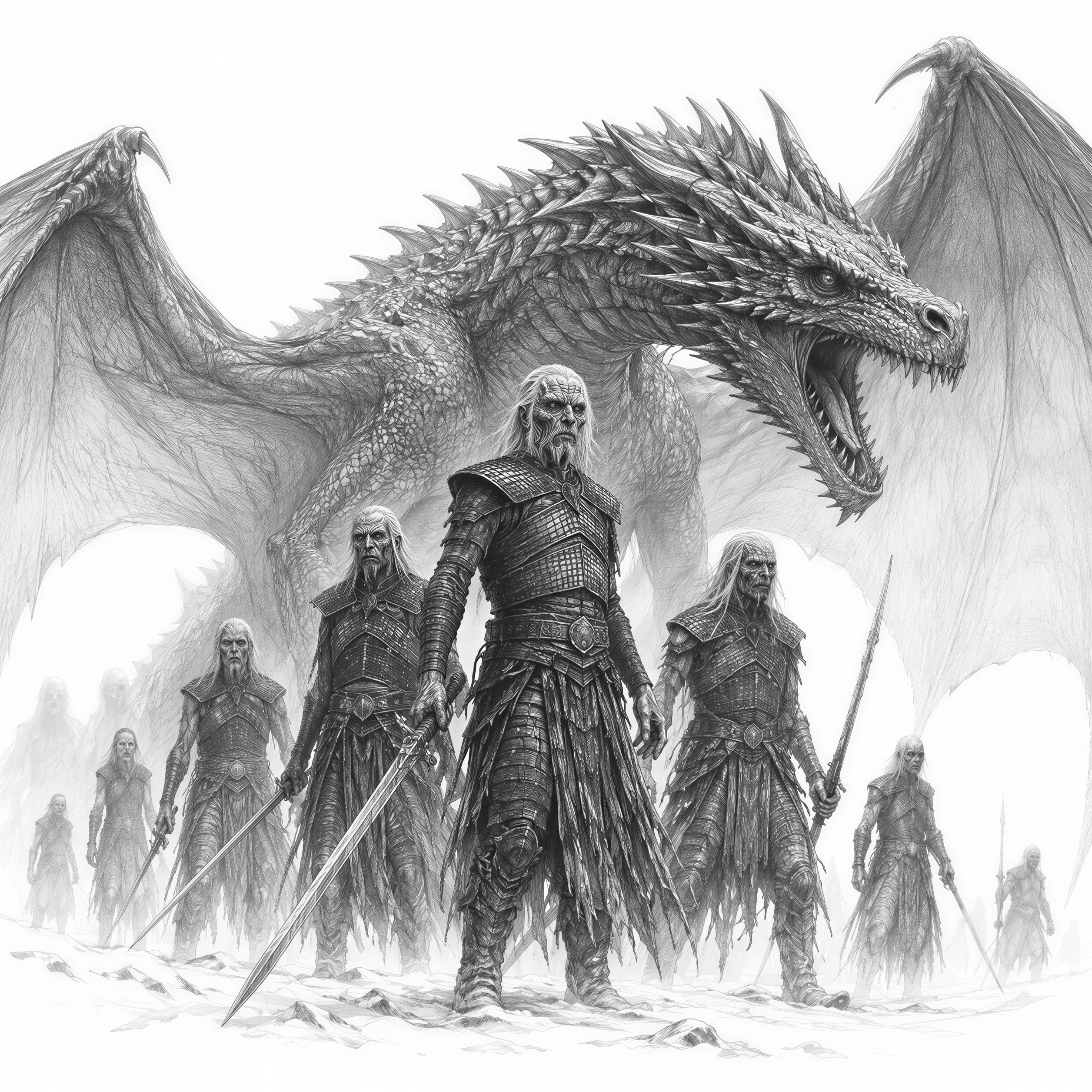 dragon and night walkers