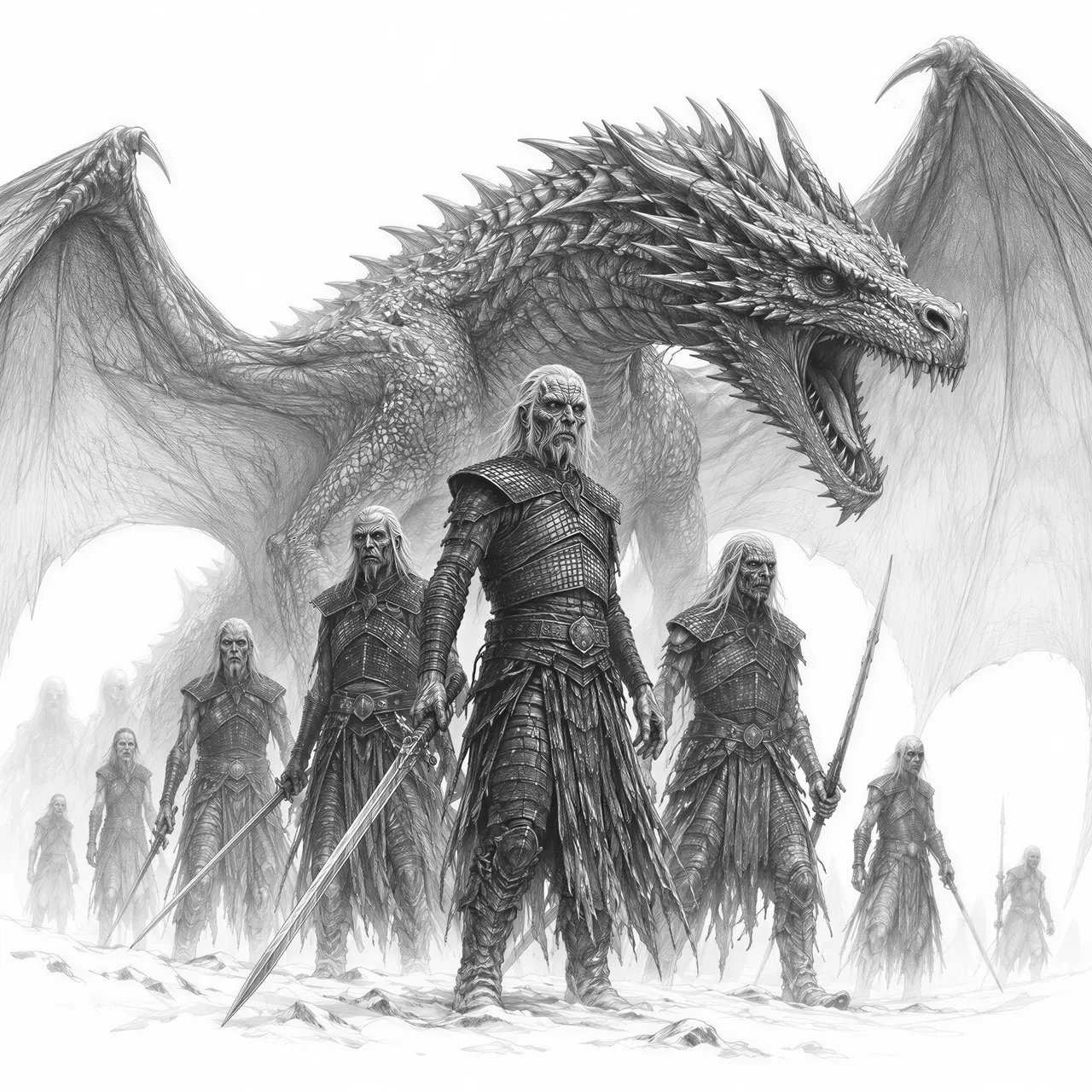 dragon and night walkers