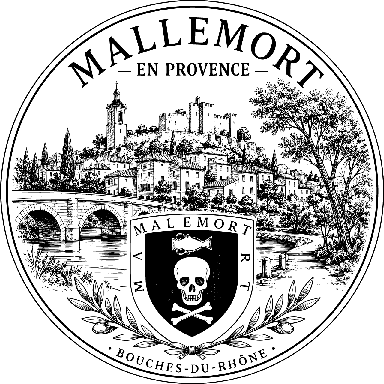 Préparer pour gravure laser 20w ne pas modifier le motif mais rectifier mallemort 2 L pas 3 dans le blason