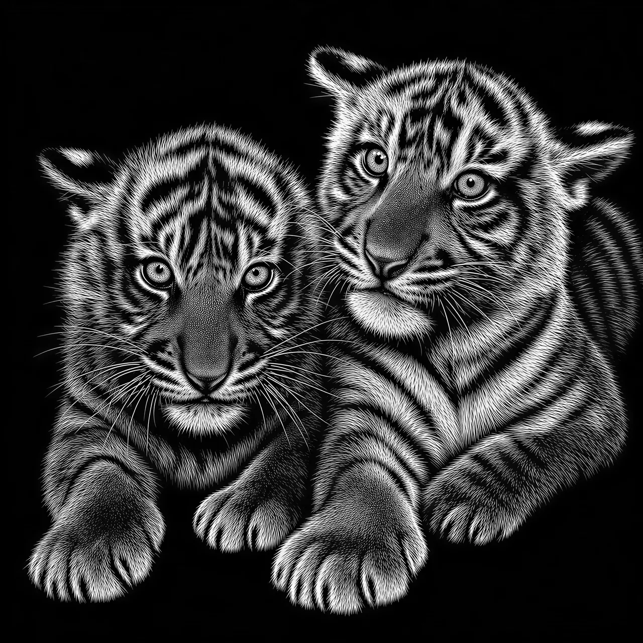 Graphique vectoriel de style scratchboard