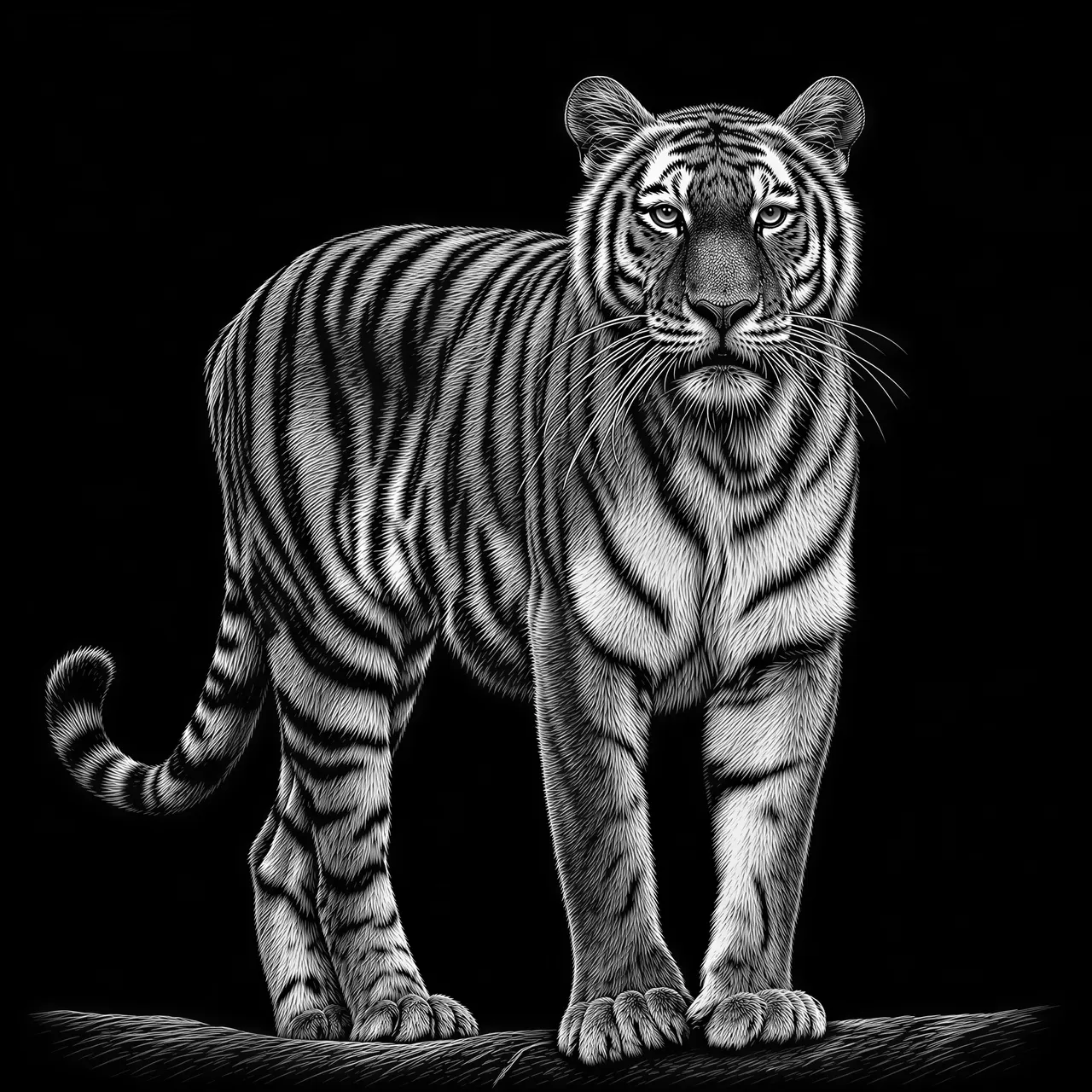 Graphique vectoriel de style scratchboard