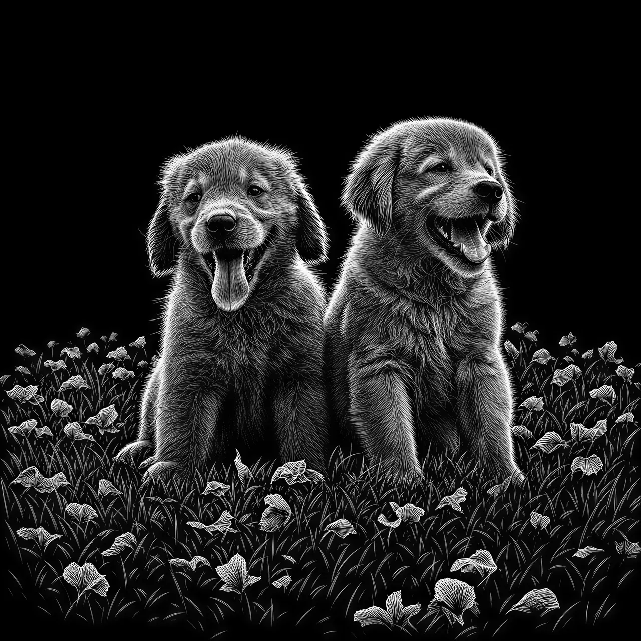 Graphique vectoriel de style scratchboard
