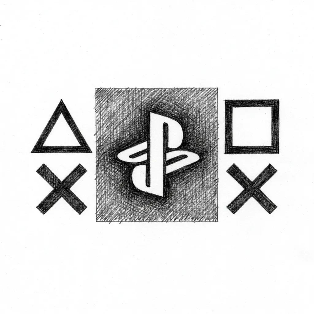 Make a inverted Sony play station vector file. Without a background