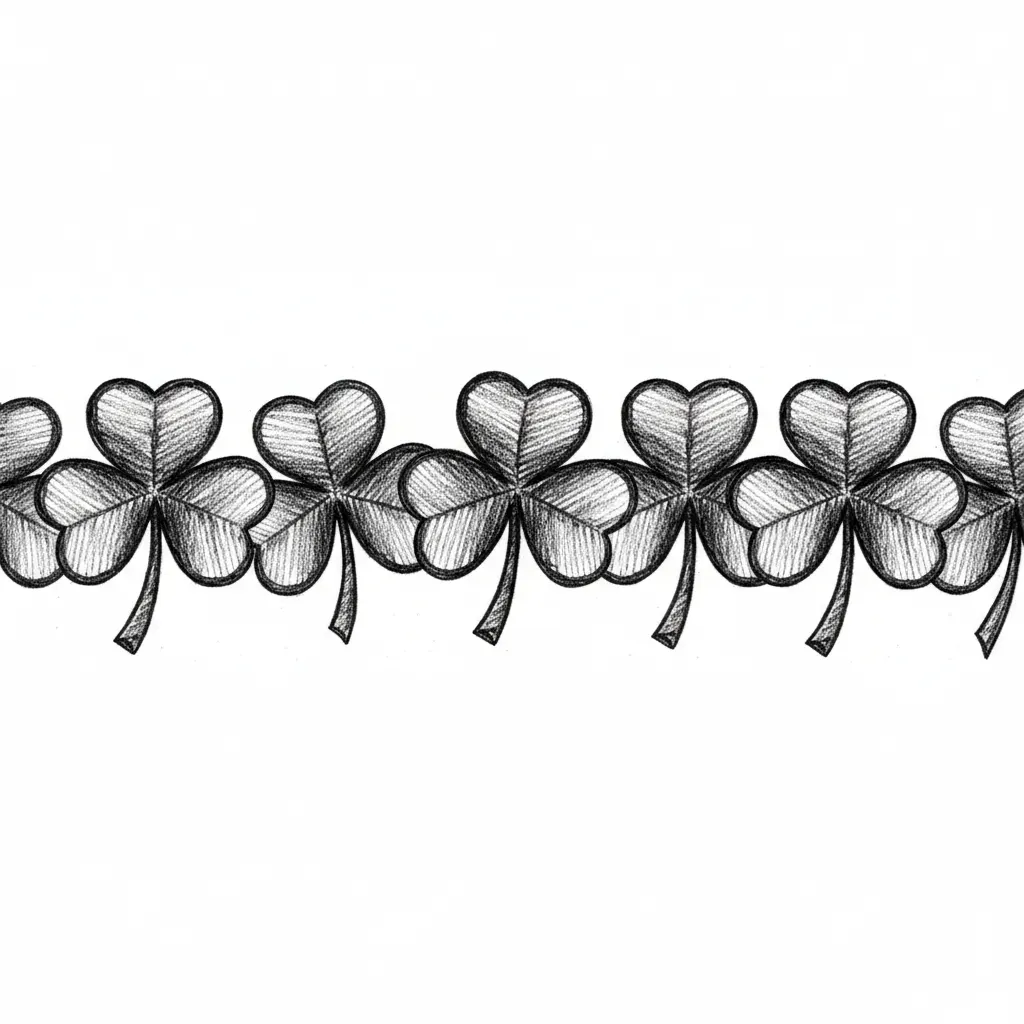 Make a straight line of Irish shamrocks