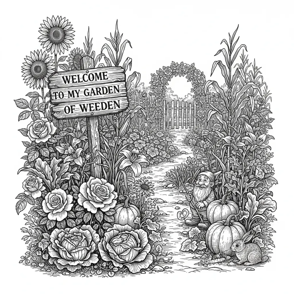 Welcome to my garden of Weeden with flowers and vegetables