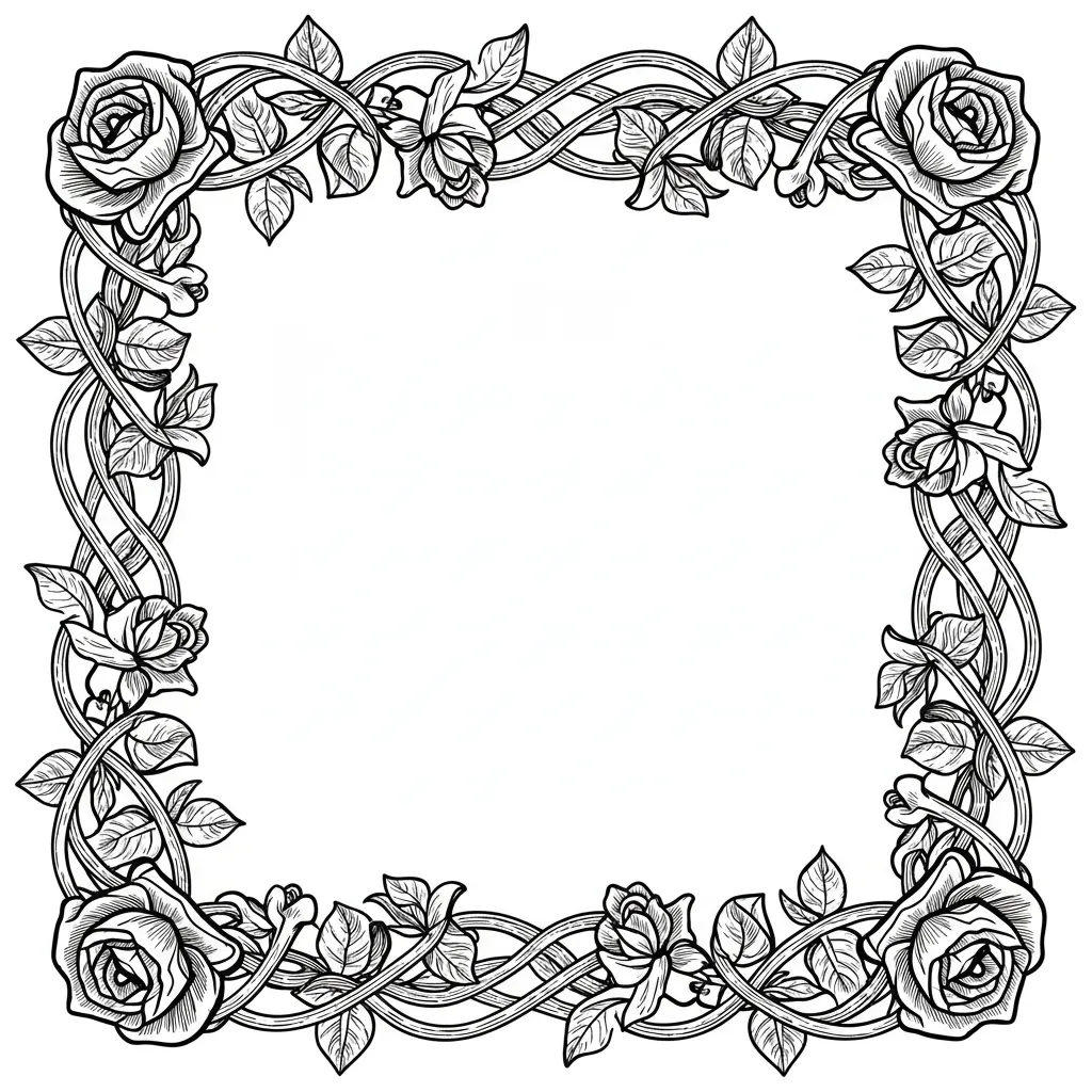 Thin floral border