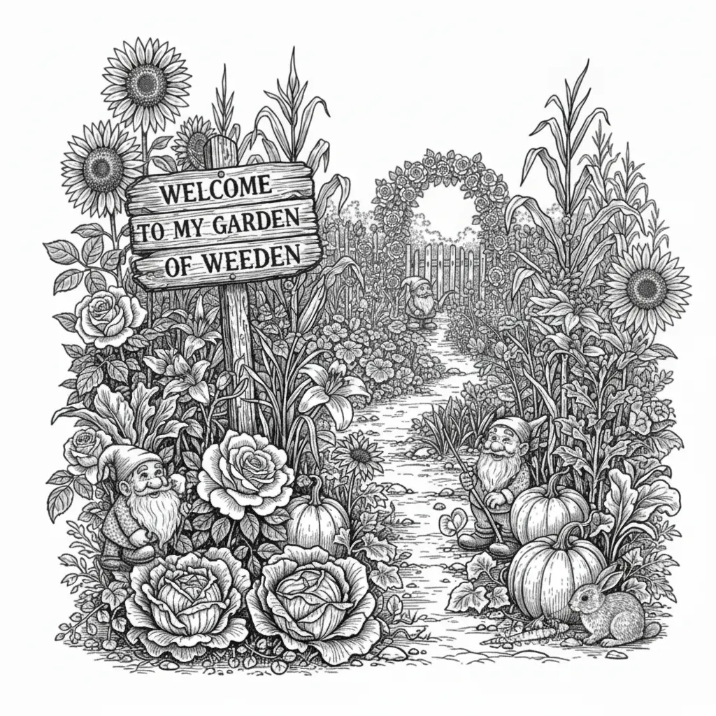 Move the sunflowers to the edge of the gate beside the gnome in the center