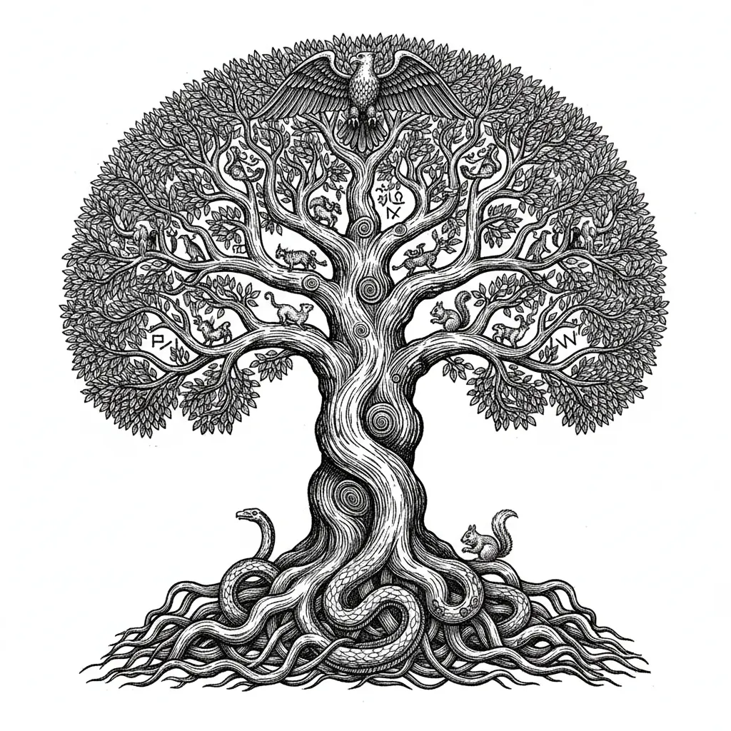 high contrast and detail of yggdrasil