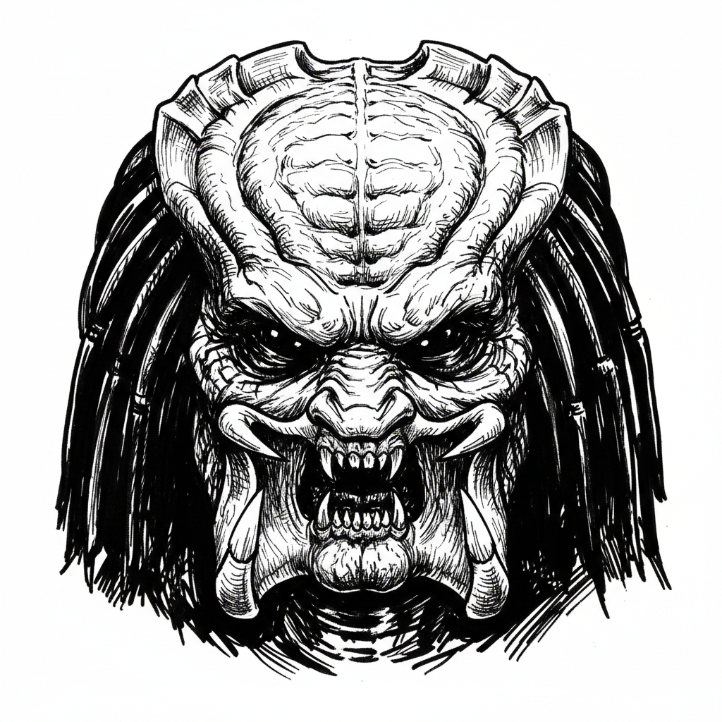 Make predator from the movie predator Just the face.