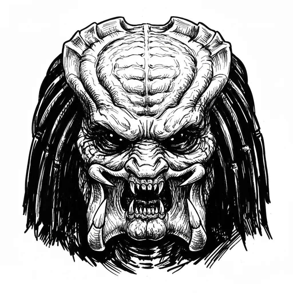 Make predator from the movie predator Just the face.