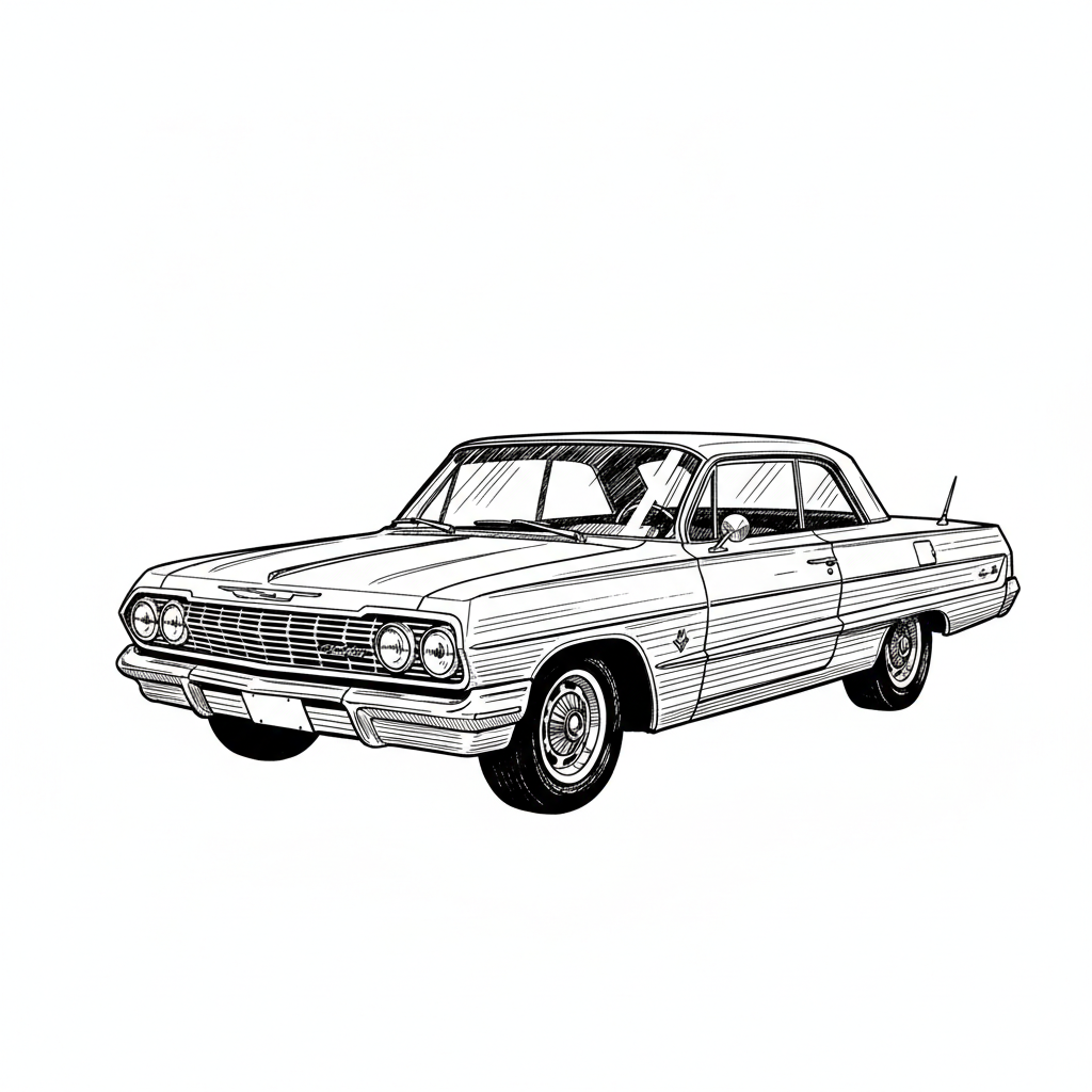 1964 Chevrolet impala SS no shadowing make with great detail