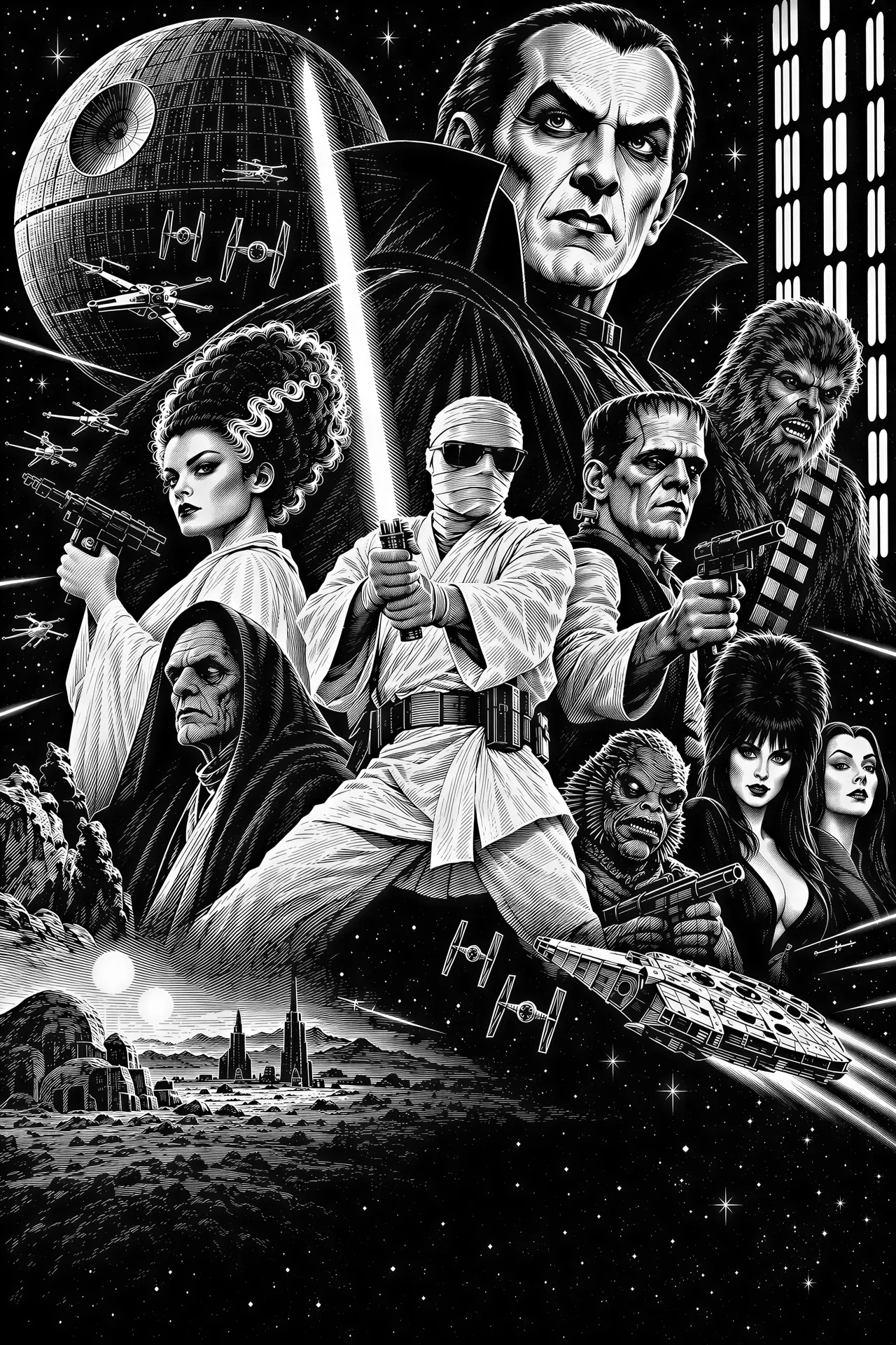 Graphique vectoriel de style scratchboard