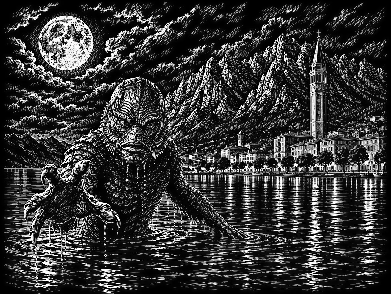 Grafika wektorowa w stylu scratchboard