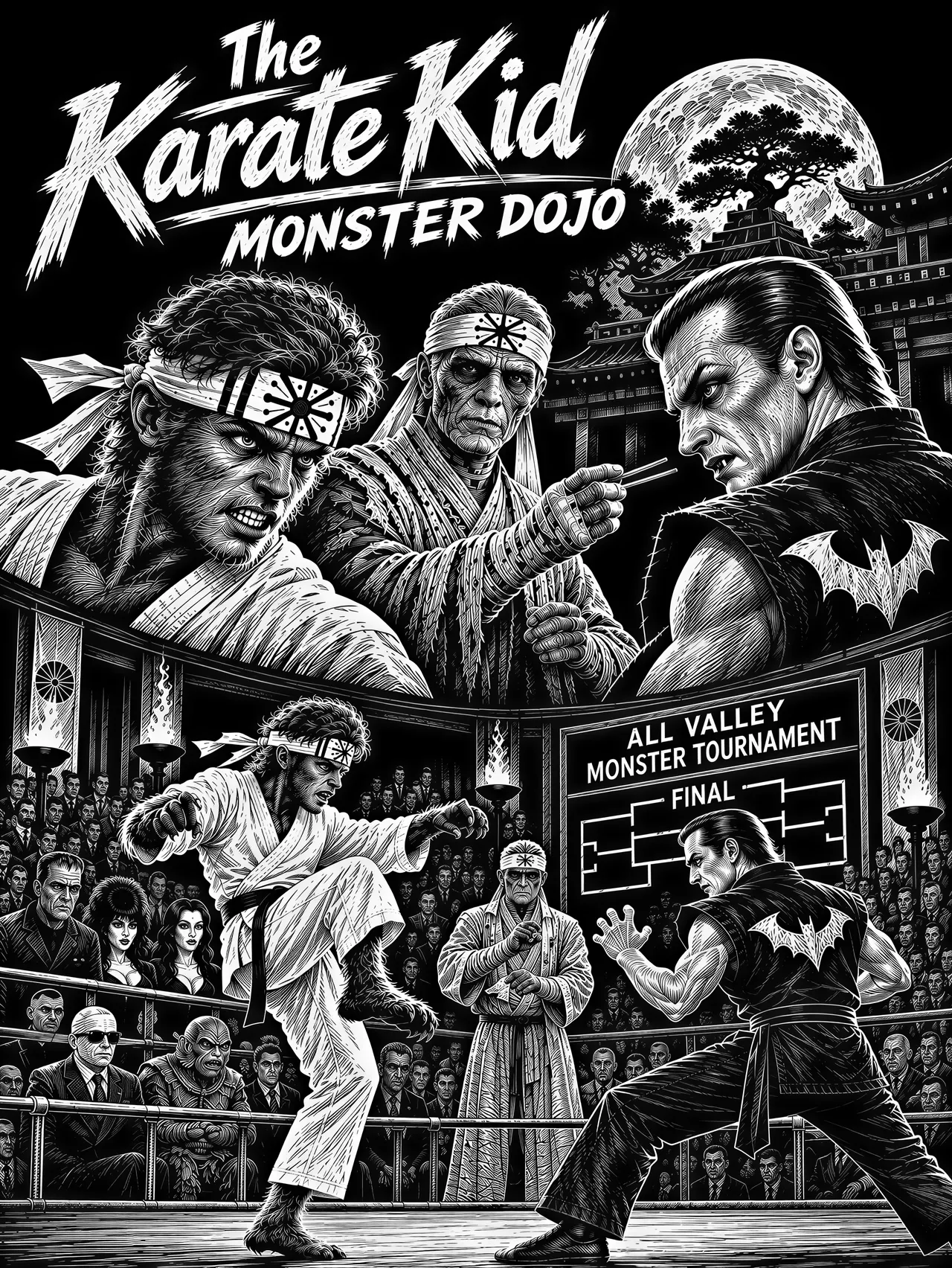 Graphique vectoriel de style scratchboard