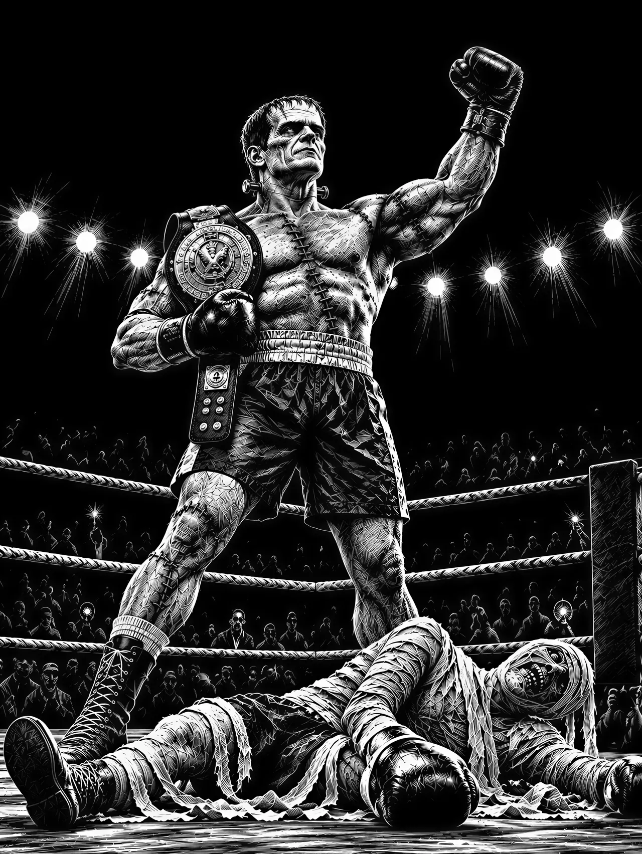 Graphique vectoriel de style scratchboard