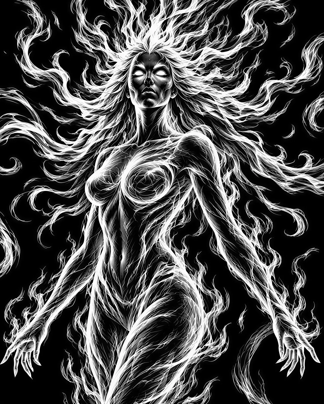 Gráfico vetorial em estilo scratchboard
