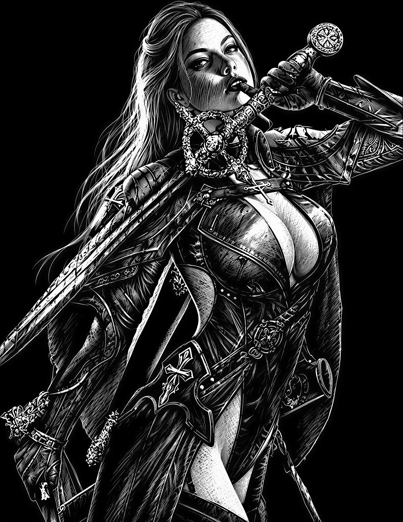 Graphique vectoriel de style scratchboard
