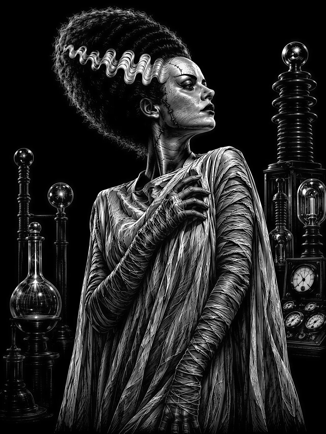 Grafika wektorowa w stylu scratchboard