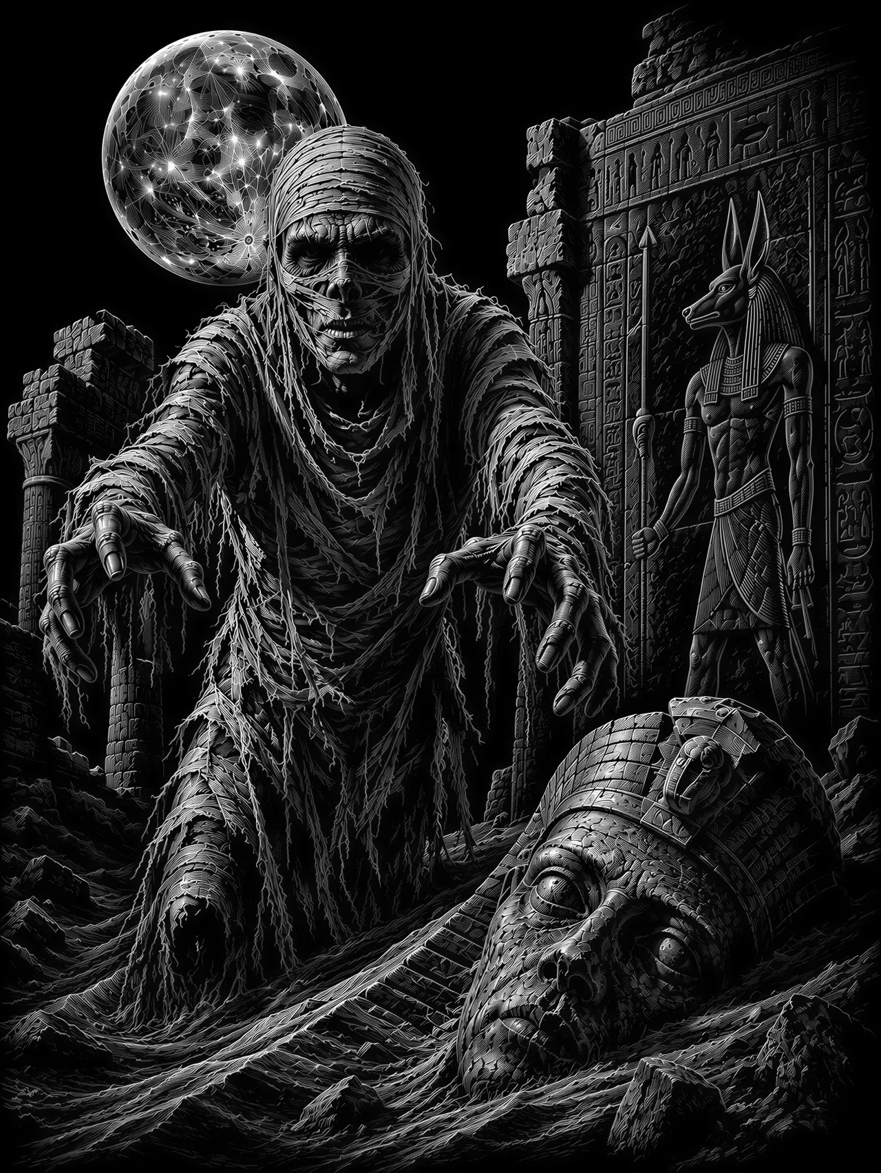 Graphique vectoriel de style scratchboard