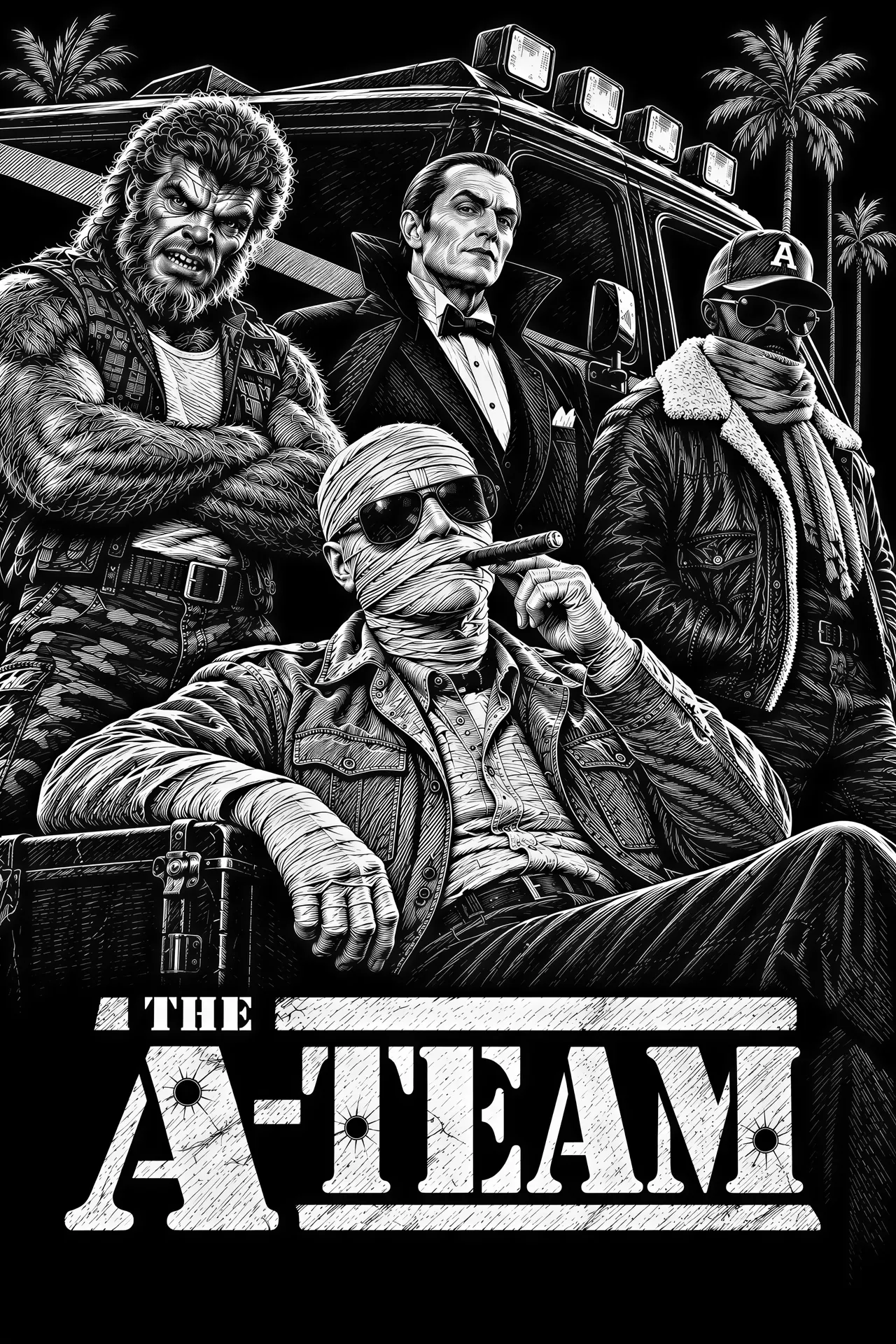 Graphique vectoriel de style scratchboard