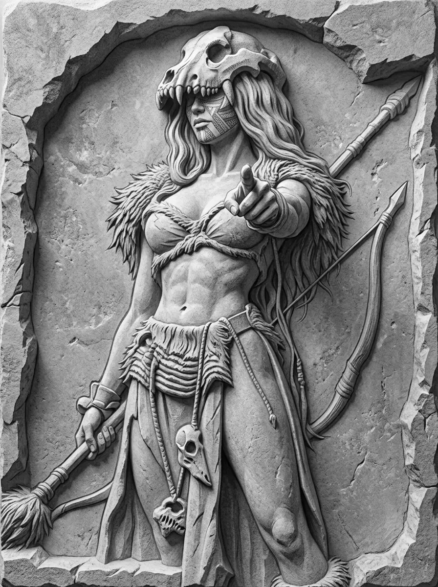 Grafika wektorowa w stylu stone-relief