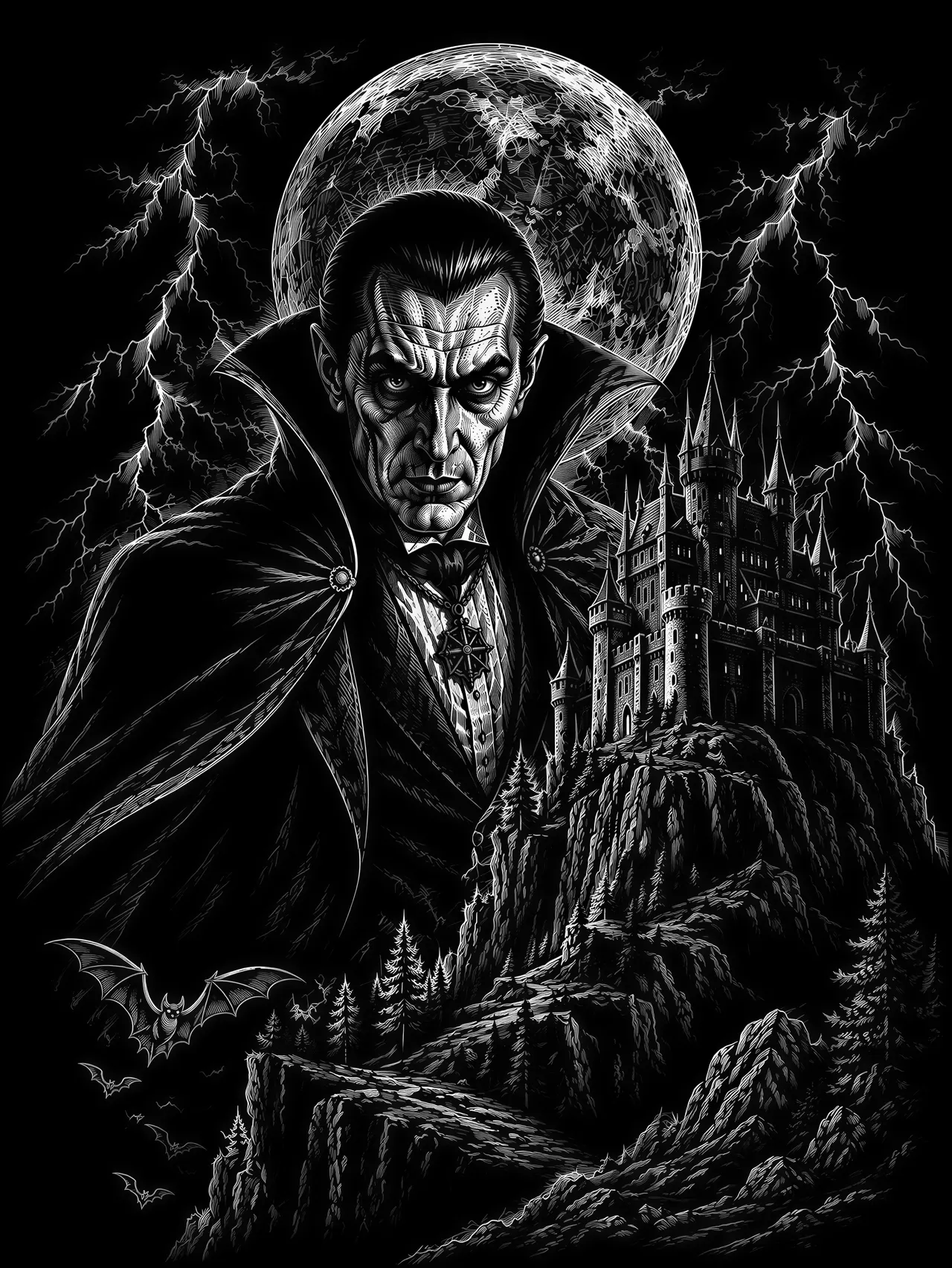 Grafika wektorowa w stylu scratchboard