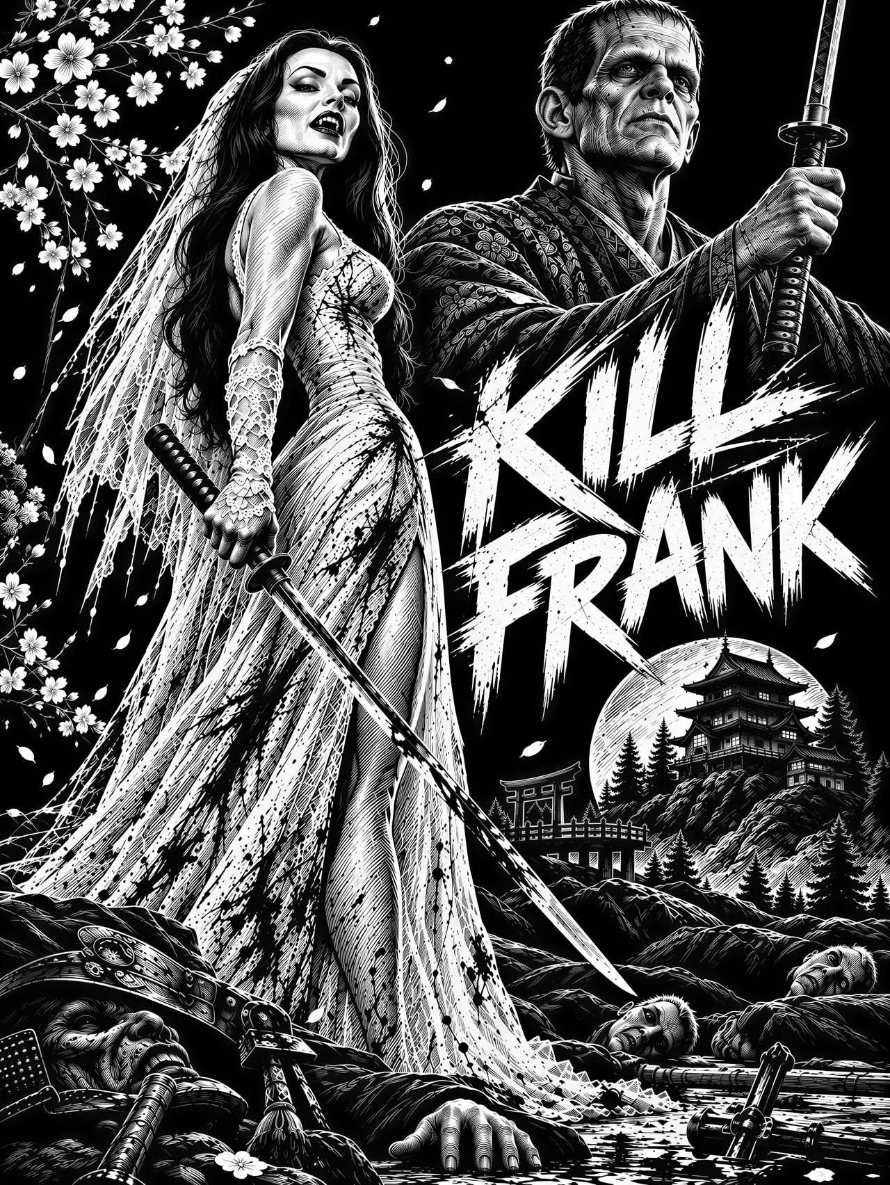 Vektorgrafik im Stil scratchboard