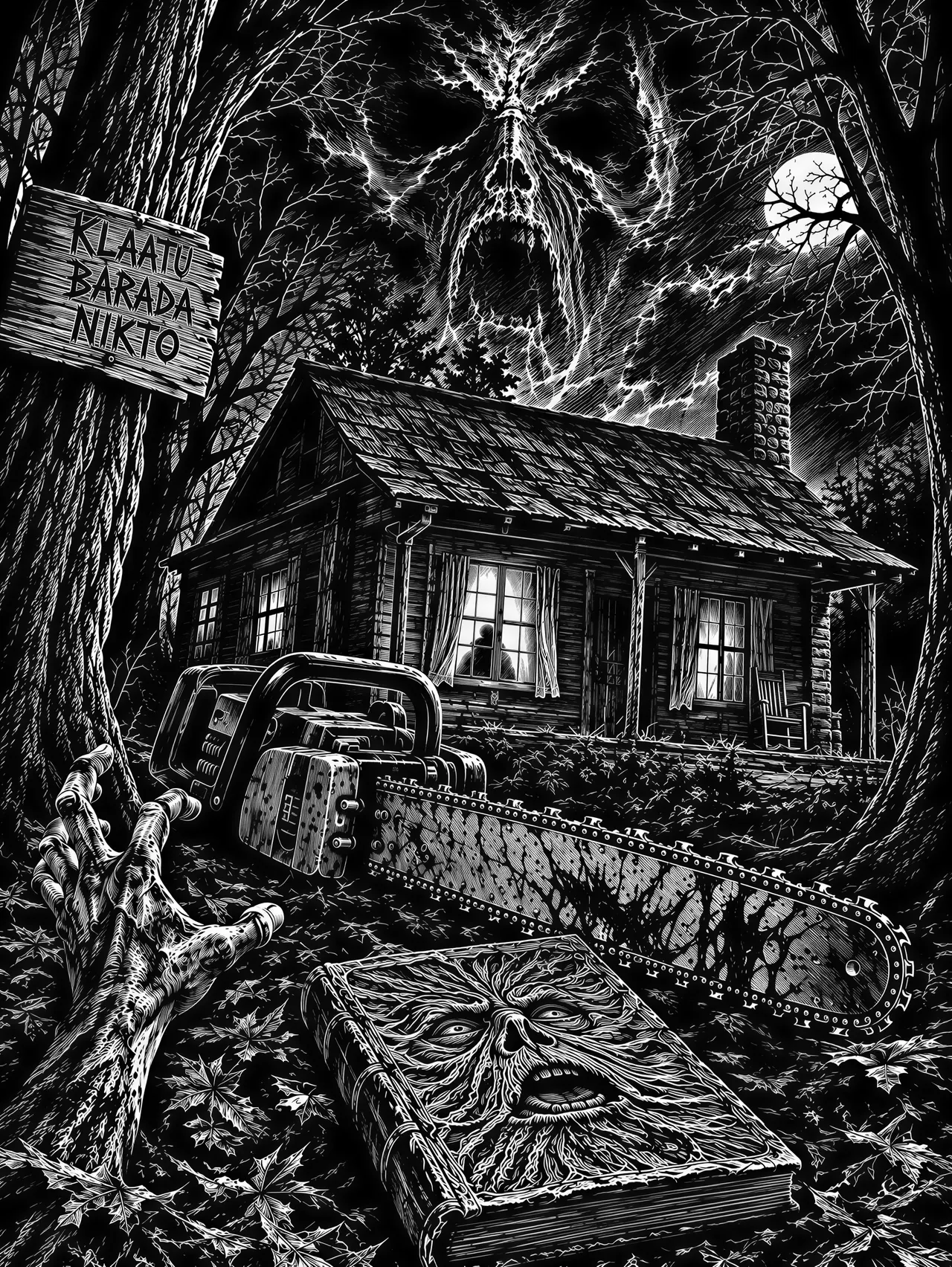 Graphique vectoriel de style scratchboard