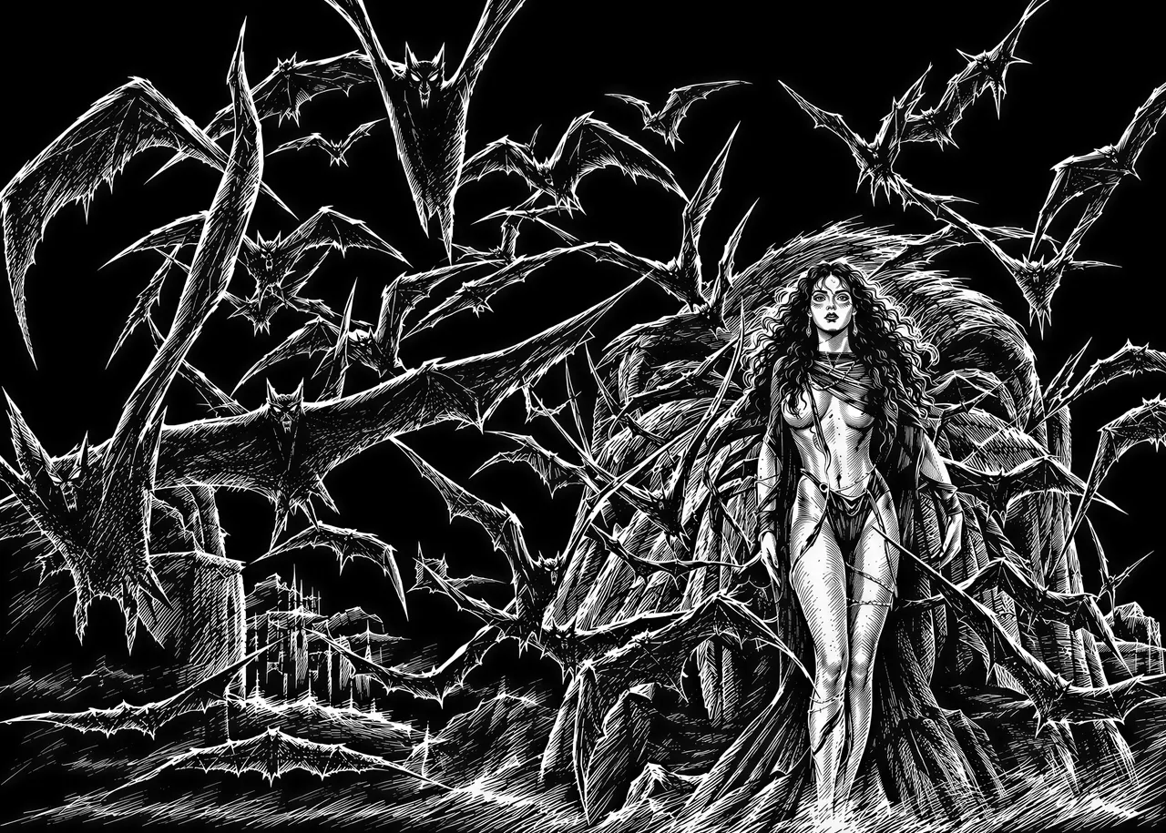 Graphique vectoriel de style scratchboard